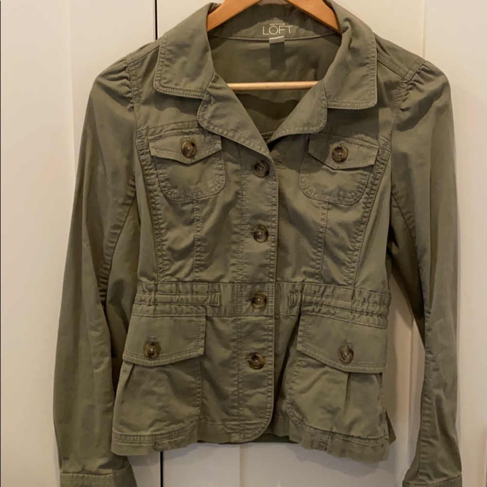 Loft green jacket size 0
